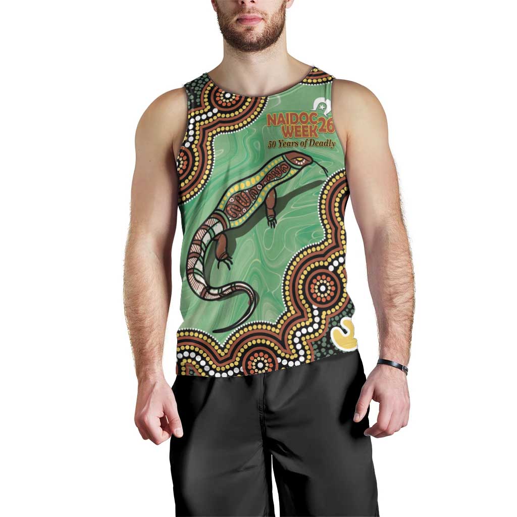 Personalised Australia Goanna NAIDOC Week 2026 Men Tank Top 50 Years of Deadly Aboriginal Art