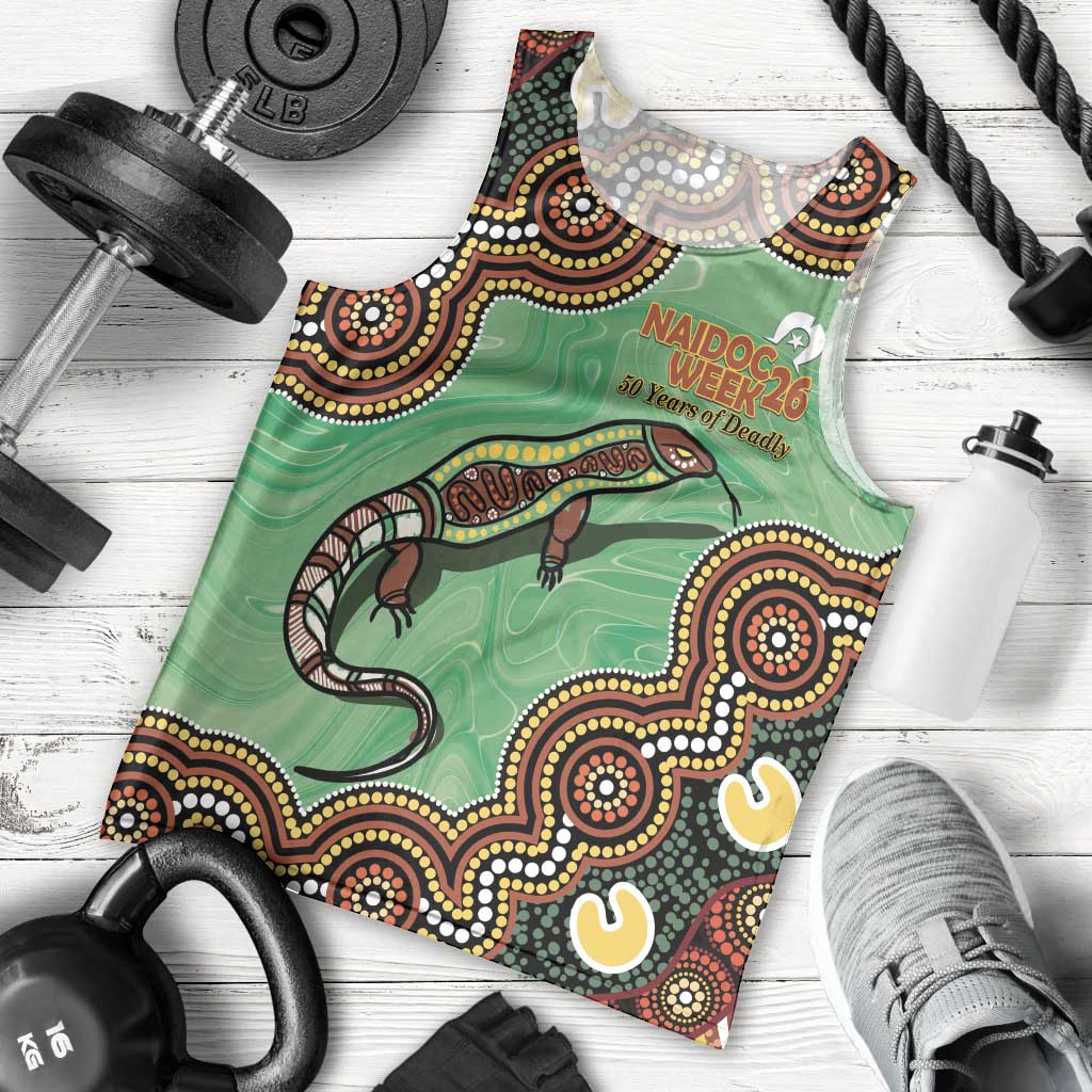 Personalised Australia Goanna NAIDOC Week 2026 Men Tank Top 50 Years of Deadly Aboriginal Art