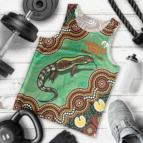 Personalised Australia Goanna NAIDOC Week 2026 Men Tank Top 50 Years of Deadly Aboriginal Art