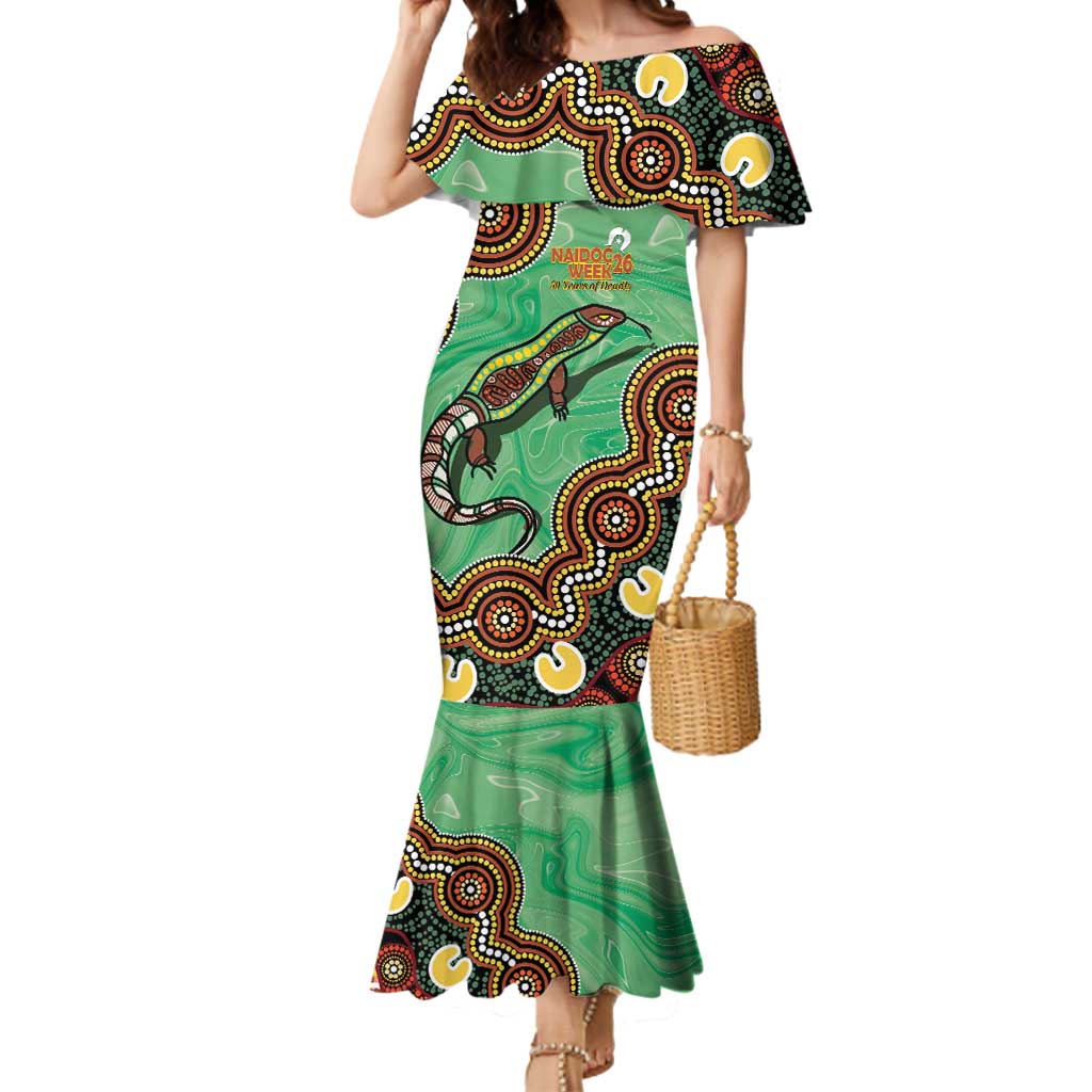 Personalised Australia Goanna NAIDOC Week 2026 Mermaid Dress 50 Years of Deadly Aboriginal Art