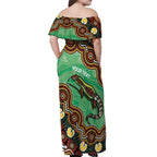 Personalised Australia Goanna NAIDOC Week 2026 Off Shoulder Maxi Dress 50 Years of Deadly Aboriginal Art