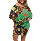 Personalised Australia Goanna NAIDOC Week 2026 Off Shoulder Short Dress 50 Years of Deadly Aboriginal Art