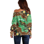 Personalised Australia Goanna NAIDOC Week 2026 Off Shoulder Sweater 50 Years of Deadly Aboriginal Art