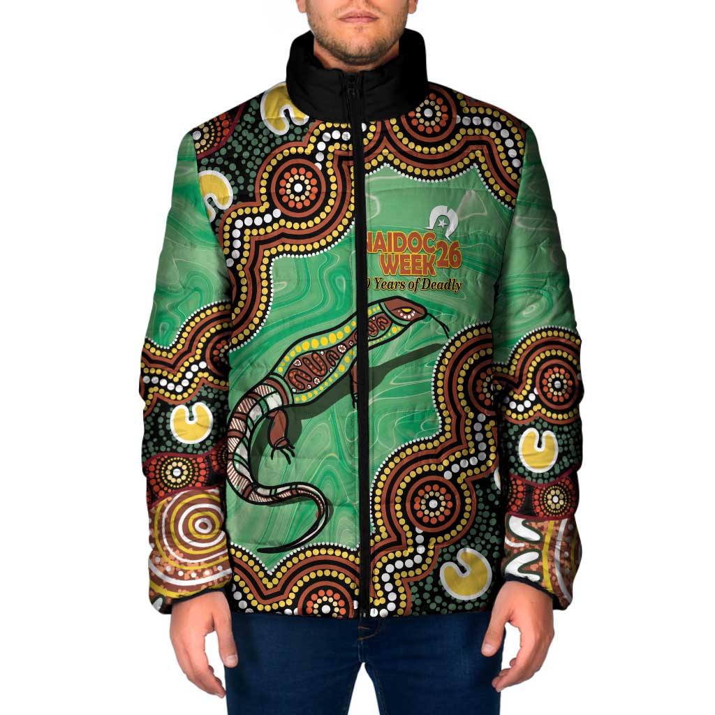 Personalised Australia Goanna NAIDOC Week 2026 Padded Jacket 50 Years of Deadly Aboriginal Art