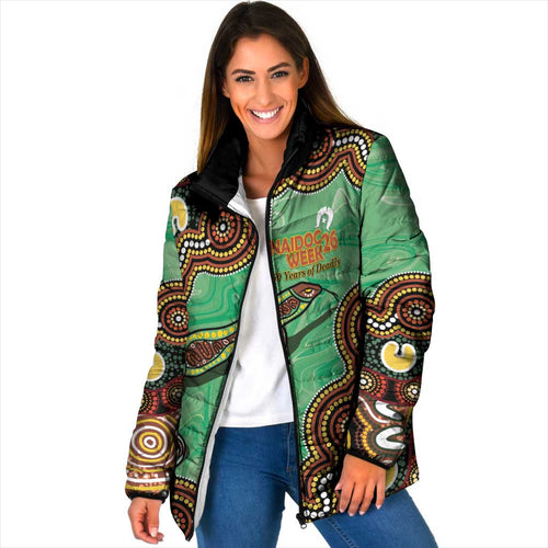 Personalised Australia Goanna NAIDOC Week 2026 Padded Jacket 50 Years of Deadly Aboriginal Art