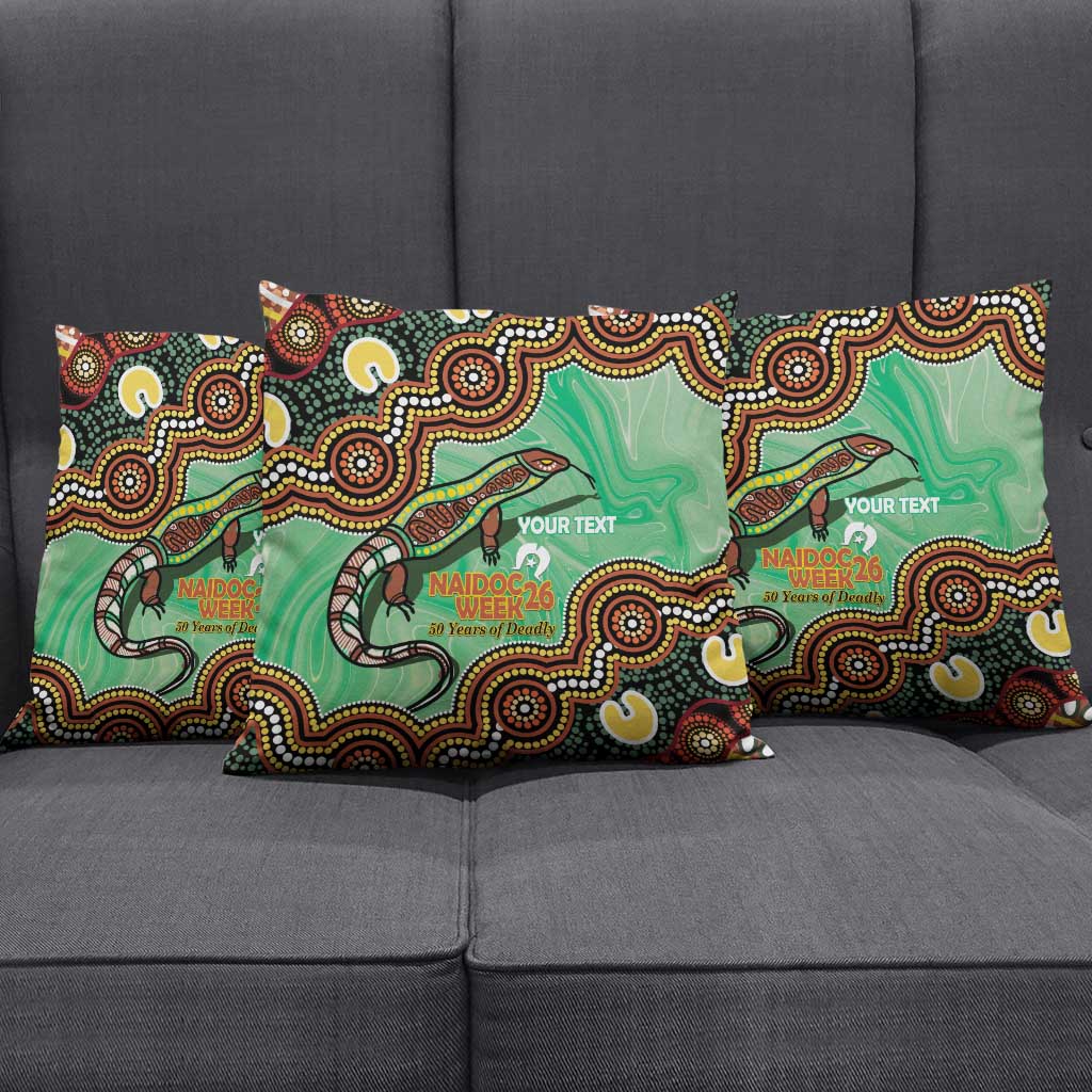 Personalised Australia Goanna NAIDOC Week 2026 Pillow Cover 50 Years of Deadly Aboriginal Art