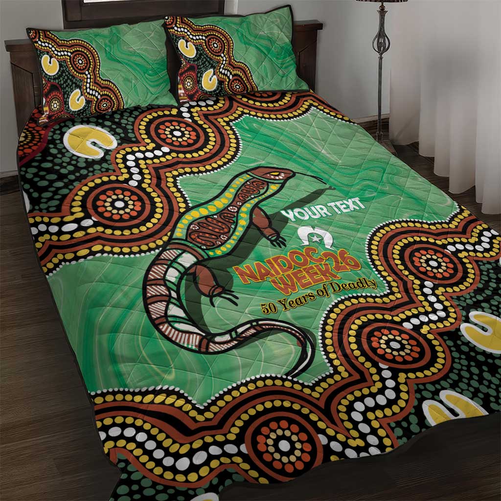 Personalised Australia Goanna NAIDOC Week 2026 Quilt Bed Set 50 Years of Deadly Aboriginal Art
