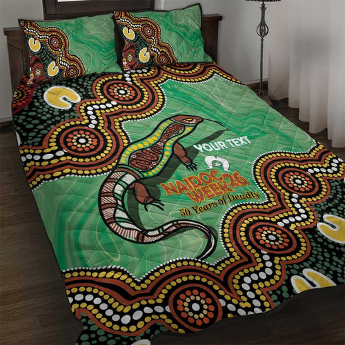Personalised Australia Goanna NAIDOC Week 2026 Quilt Bed Set 50 Years of Deadly Aboriginal Art