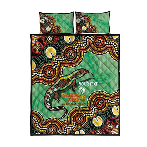 Personalised Australia Goanna NAIDOC Week 2026 Quilt Bed Set 50 Years of Deadly Aboriginal Art