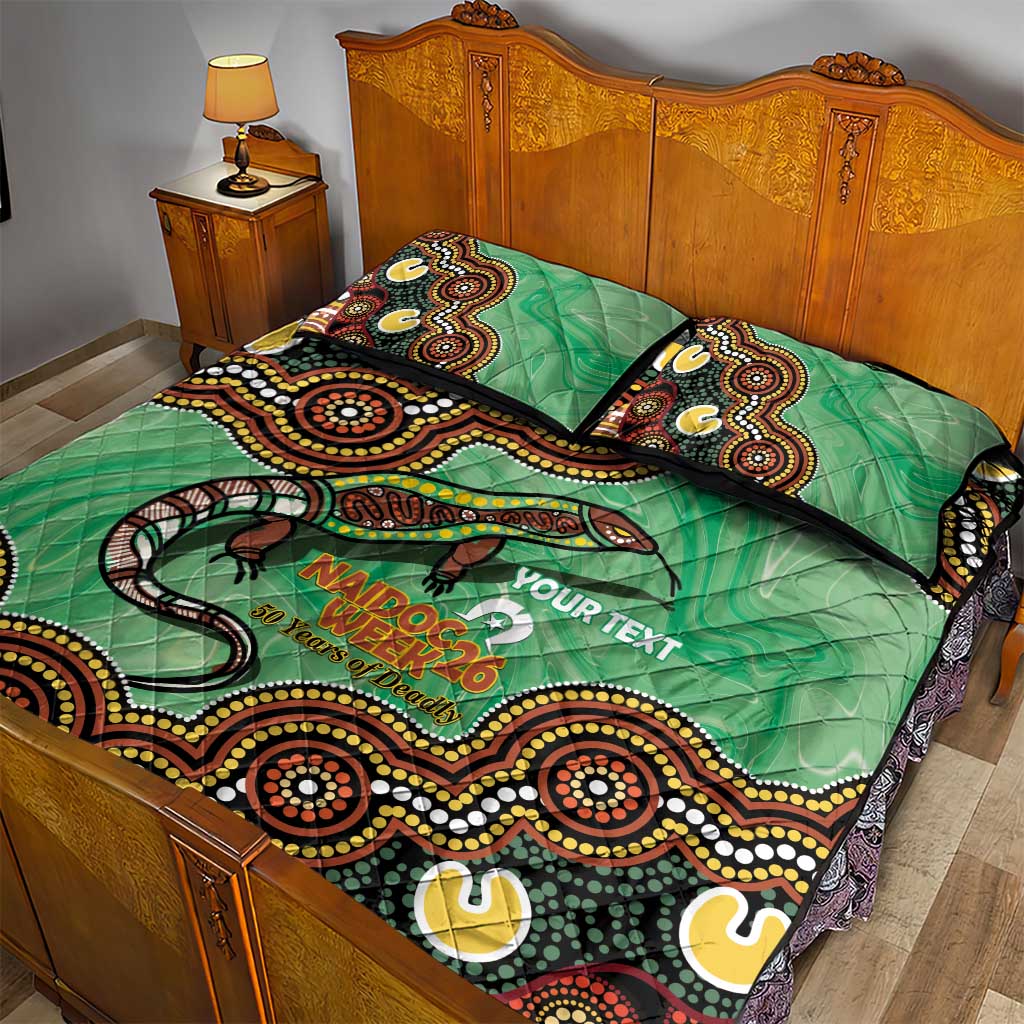Personalised Australia Goanna NAIDOC Week 2026 Quilt Bed Set 50 Years of Deadly Aboriginal Art