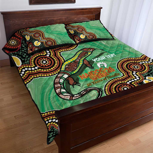 Personalised Australia Goanna NAIDOC Week 2026 Quilt Bed Set 50 Years of Deadly Aboriginal Art