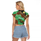 Personalised Australia Goanna NAIDOC Week 2026 Raglan Cropped T Shirt 50 Years of Deadly Aboriginal Art