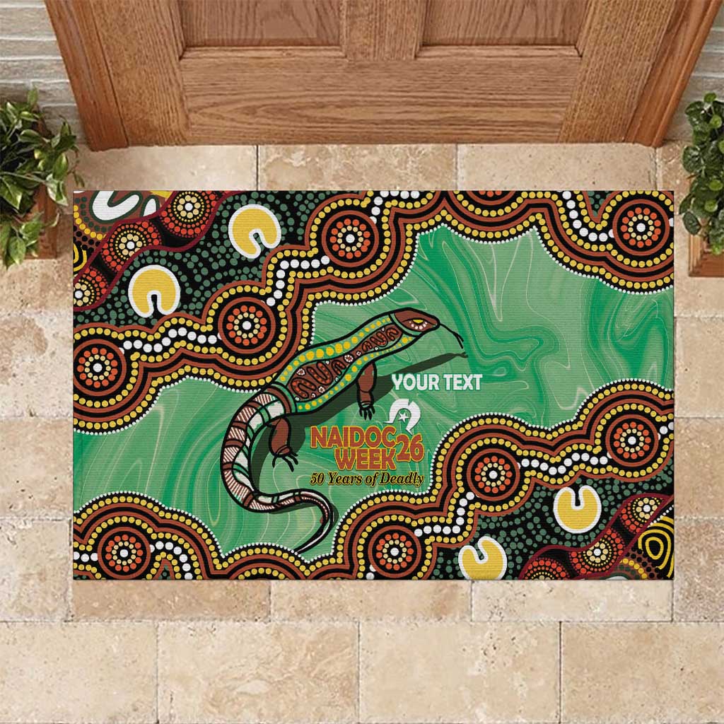 Personalised Australia Goanna NAIDOC Week 2026 Rubber Doormat 50 Years of Deadly Aboriginal Art
