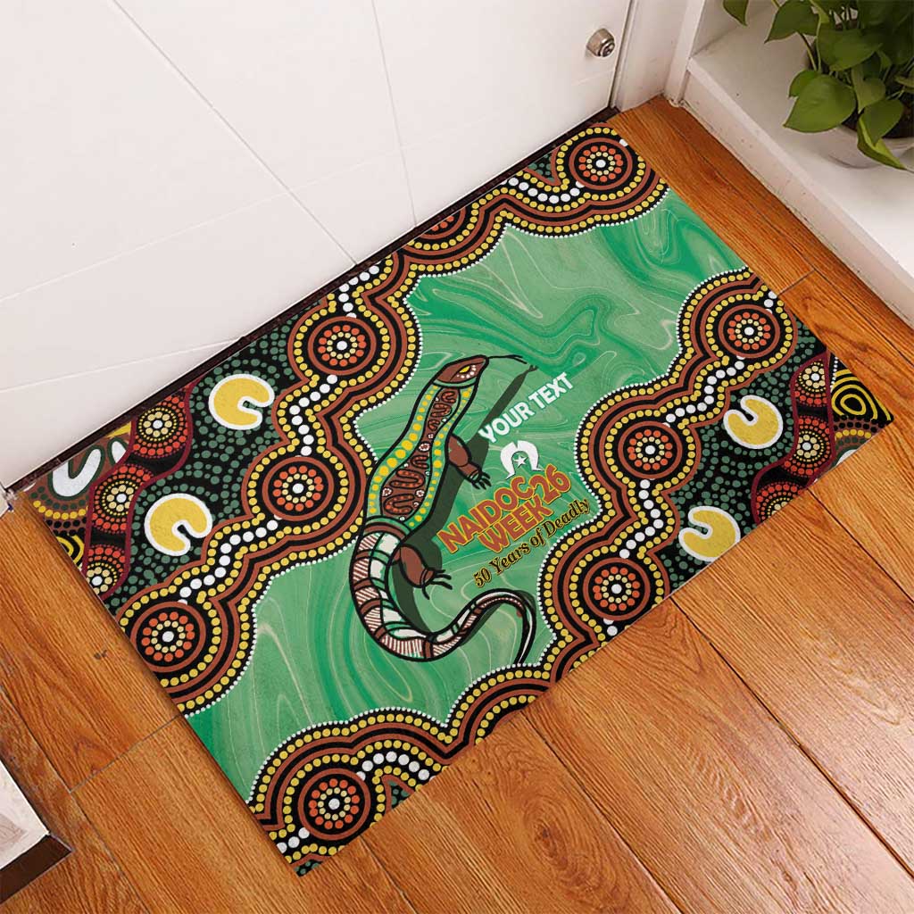 Personalised Australia Goanna NAIDOC Week 2026 Rubber Doormat 50 Years of Deadly Aboriginal Art