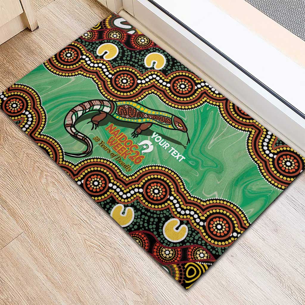 Personalised Australia Goanna NAIDOC Week 2026 Rubber Doormat 50 Years of Deadly Aboriginal Art