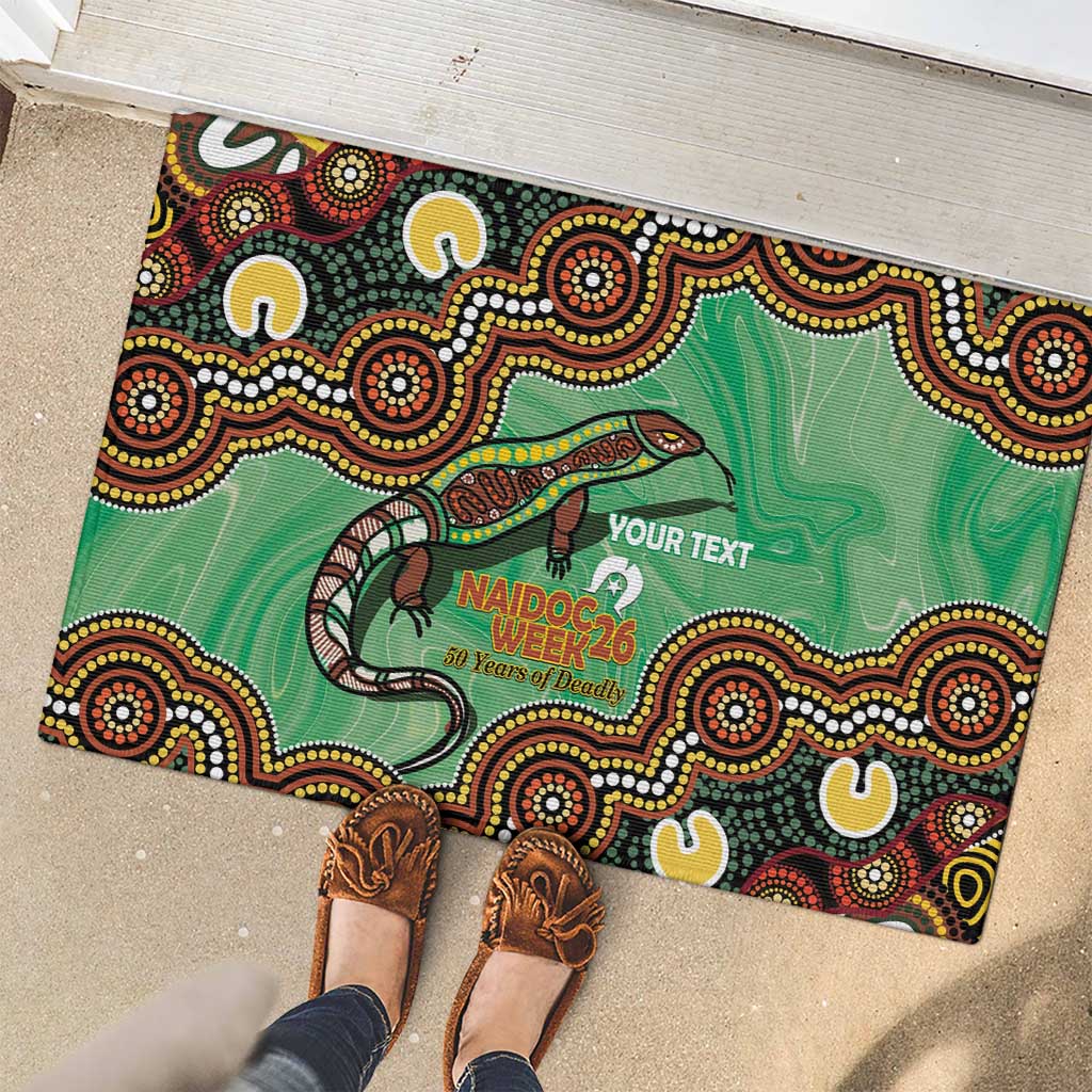 Personalised Australia Goanna NAIDOC Week 2026 Rubber Doormat 50 Years of Deadly Aboriginal Art