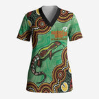 Personalised Australia Goanna NAIDOC Week 2026 Scrub Top 50 Years of Deadly Aboriginal Art