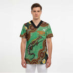 Personalised Australia Goanna NAIDOC Week 2026 Scrub Top 50 Years of Deadly Aboriginal Art