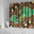 Personalised Australia Goanna NAIDOC Week 2026 Shower Curtain 50 Years of Deadly Aboriginal Art