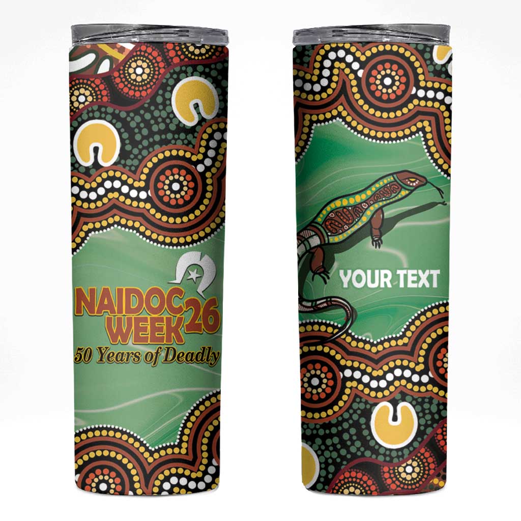 Personalised Australia Goanna NAIDOC Week 2026 Skinny Tumbler 50 Years of Deadly Aboriginal Art