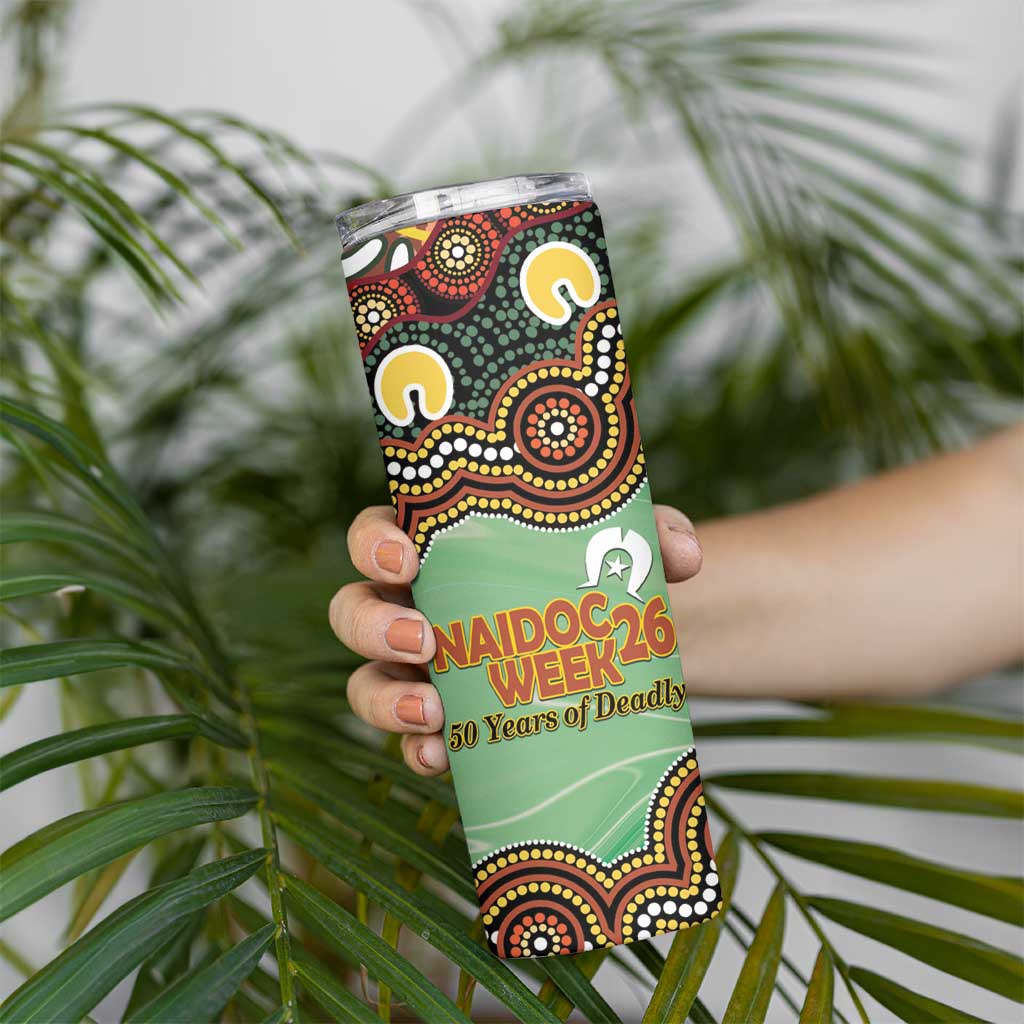 Personalised Australia Goanna NAIDOC Week 2026 Skinny Tumbler 50 Years of Deadly Aboriginal Art