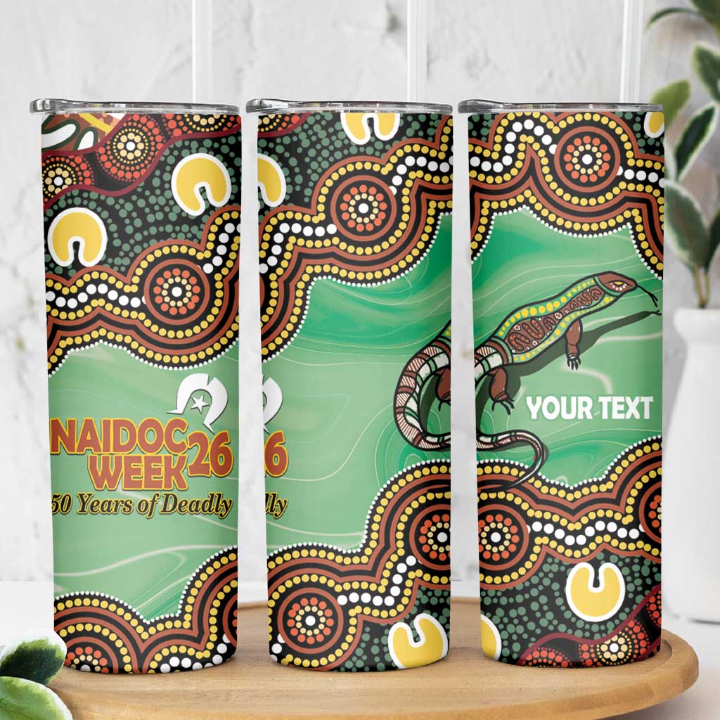 Personalised Australia Goanna NAIDOC Week 2026 Skinny Tumbler 50 Years of Deadly Aboriginal Art