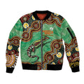 Personalised Australia Goanna NAIDOC Week 2026 Sleeve Zip Bomber Jacket 50 Years of Deadly Aboriginal Art