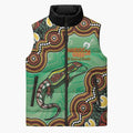 Personalised Australia Goanna NAIDOC Week 2026 Sleeveless Puffer Jacket 50 Years of Deadly Aboriginal Art