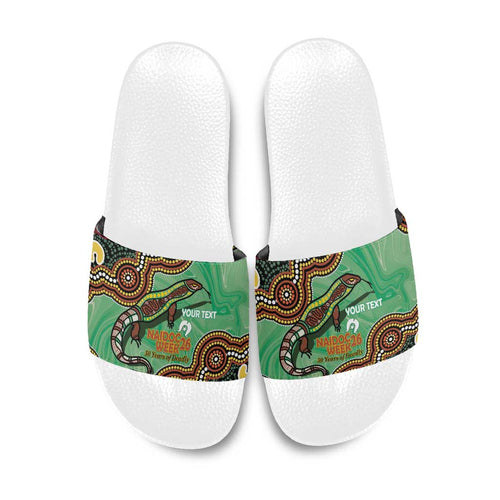 Personalised Australia Goanna NAIDOC Week 2026 Slide Sandals 50 Years of Deadly Aboriginal Art