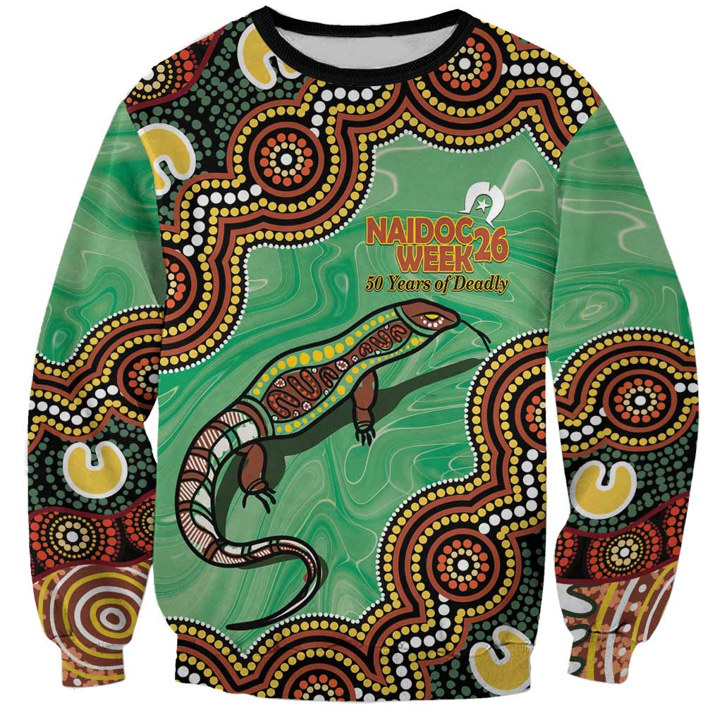 Personalised Australia Goanna NAIDOC Week 2026 Sweatshirt 50 Years of Deadly Aboriginal Art