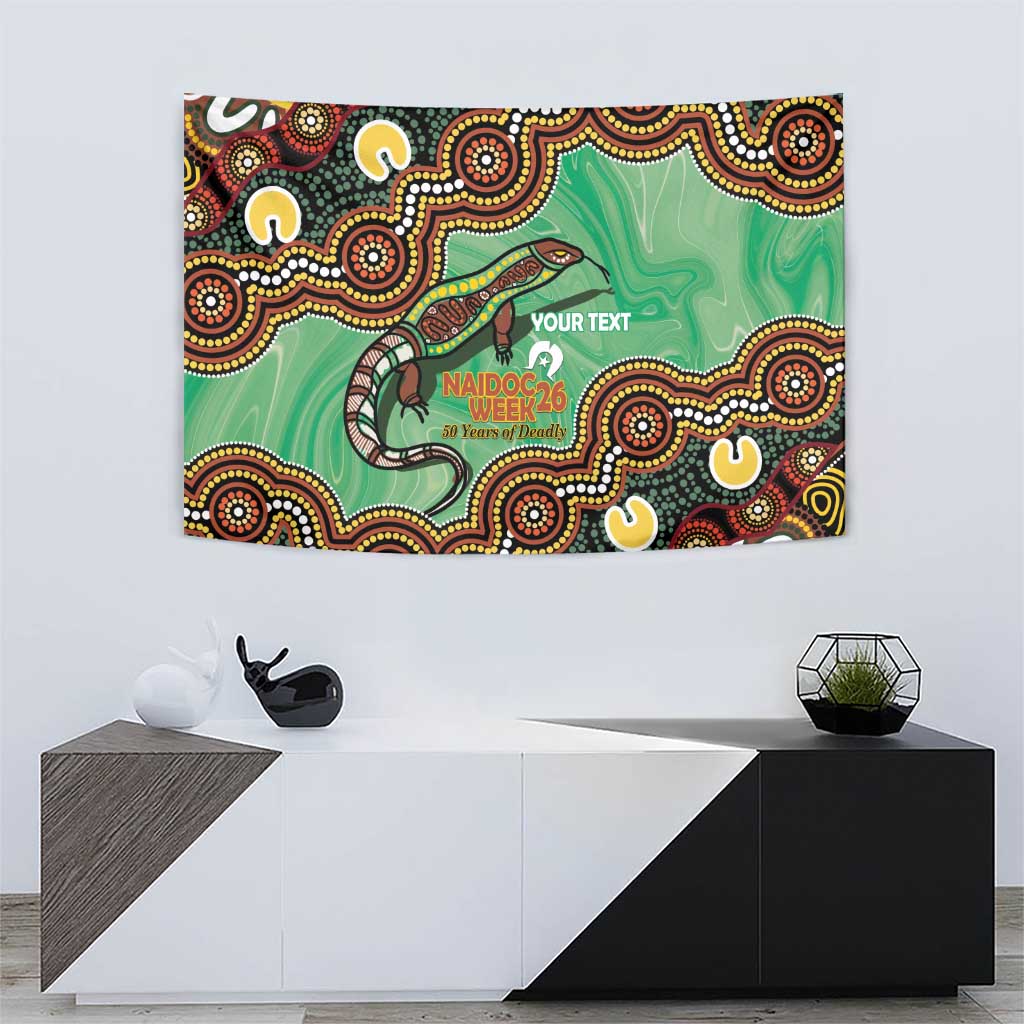 Personalised Australia Goanna NAIDOC Week 2026 Tapestry 50 Years of Deadly Aboriginal Art