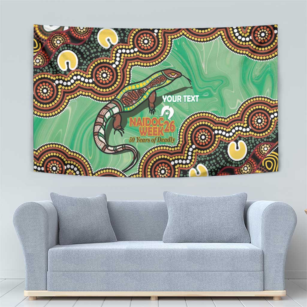 Personalised Australia Goanna NAIDOC Week 2026 Tapestry 50 Years of Deadly Aboriginal Art