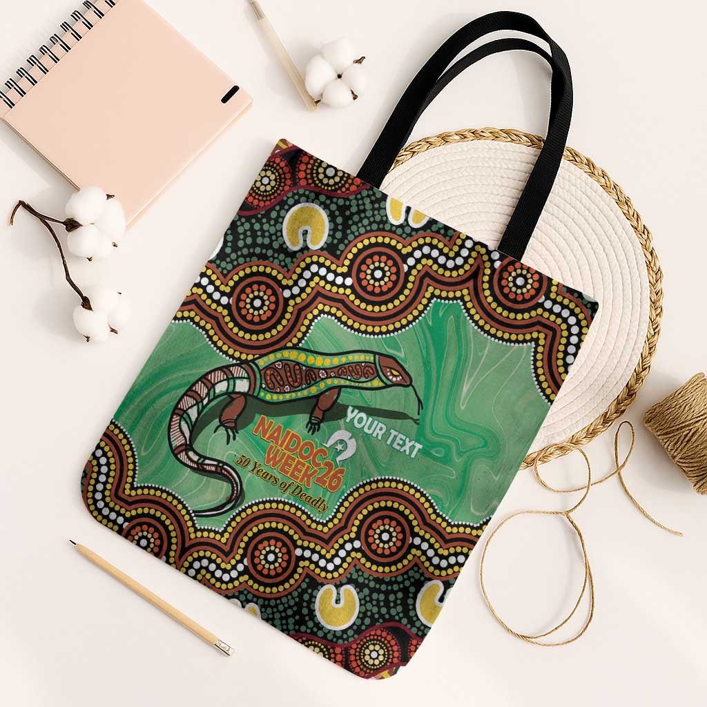 Personalised Australia Goanna NAIDOC Week 2026 Tote Bag 50 Years of Deadly Aboriginal Art