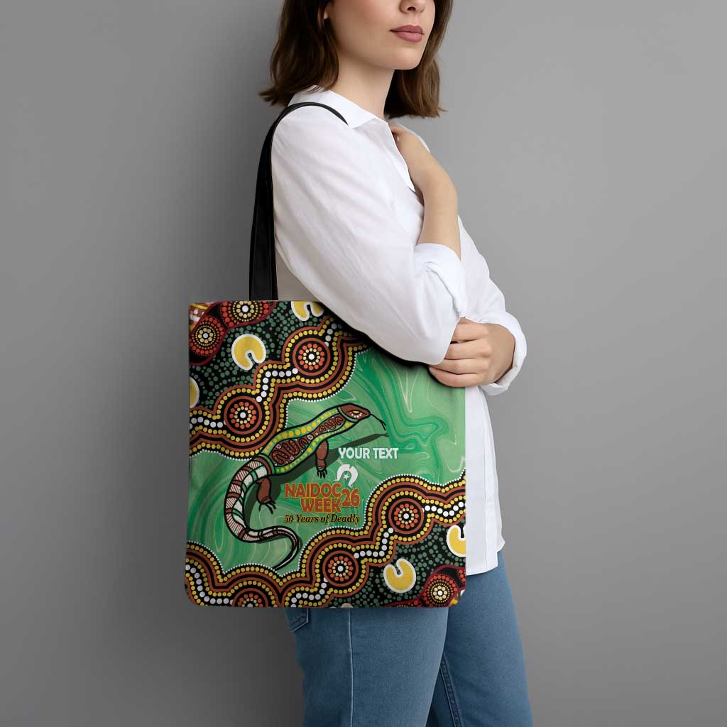 Personalised Australia Goanna NAIDOC Week 2026 Tote Bag 50 Years of Deadly Aboriginal Art