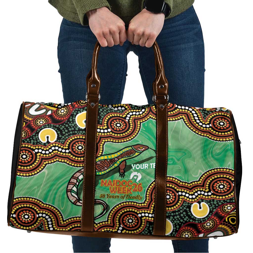 Personalised Australia Goanna NAIDOC Week 2026 Travel Bag 50 Years of Deadly Aboriginal Art
