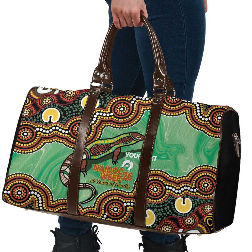 Personalised Australia Goanna NAIDOC Week 2026 Travel Bag 50 Years of Deadly Aboriginal Art