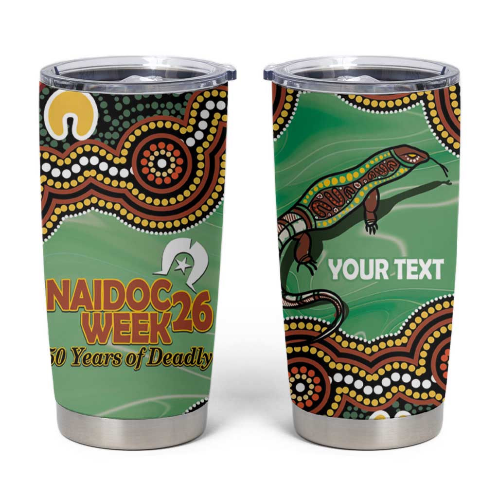 Personalised Australia Goanna NAIDOC Week 2026 Tumbler Cup 50 Years of Deadly Aboriginal Art