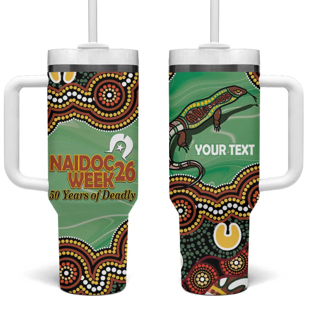 Personalised Australia Goanna NAIDOC Week 2026 Tumbler With Handle 50 Years of Deadly Aboriginal Art