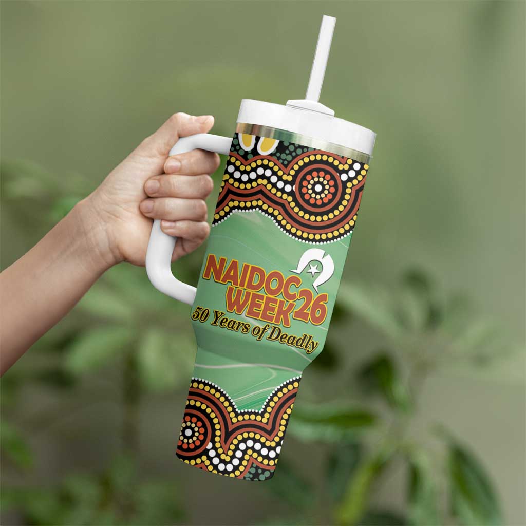 Personalised Australia Goanna NAIDOC Week 2026 Tumbler With Handle 50 Years of Deadly Aboriginal Art