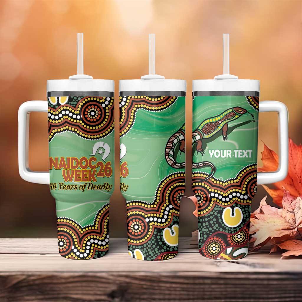 Personalised Australia Goanna NAIDOC Week 2026 Tumbler With Handle 50 Years of Deadly Aboriginal Art