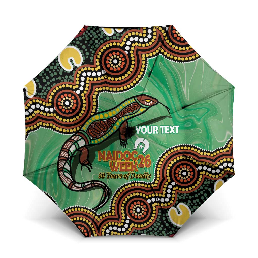 Personalised Australia Goanna NAIDOC Week 2026 Umbrella 50 Years of Deadly Aboriginal Art