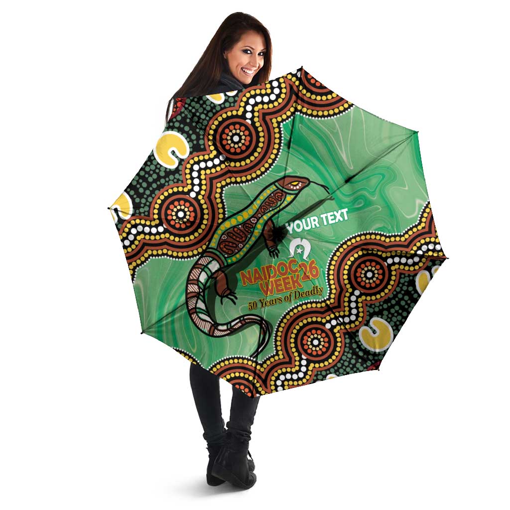 Personalised Australia Goanna NAIDOC Week 2026 Umbrella 50 Years of Deadly Aboriginal Art