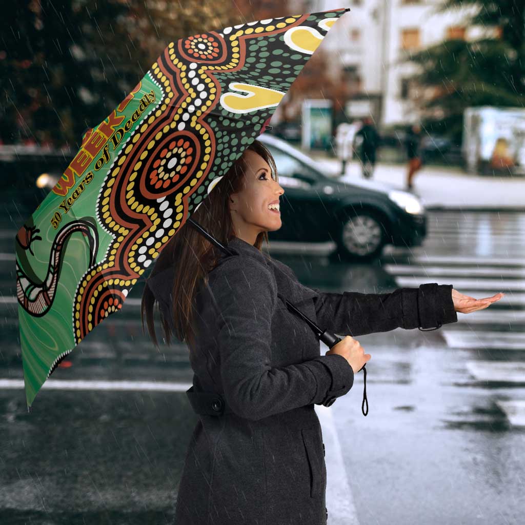 Personalised Australia Goanna NAIDOC Week 2026 Umbrella 50 Years of Deadly Aboriginal Art