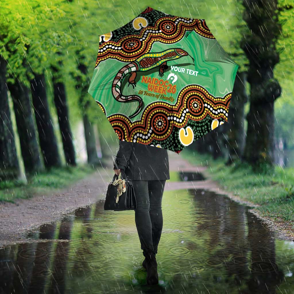Personalised Australia Goanna NAIDOC Week 2026 Umbrella 50 Years of Deadly Aboriginal Art