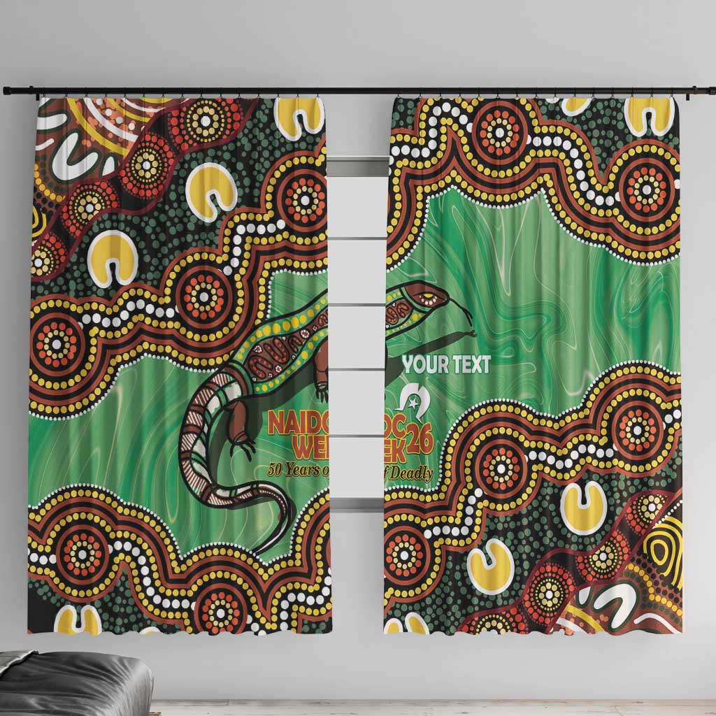 Personalised Australia Goanna NAIDOC Week 2026 Window Curtain 50 Years of Deadly Aboriginal Art