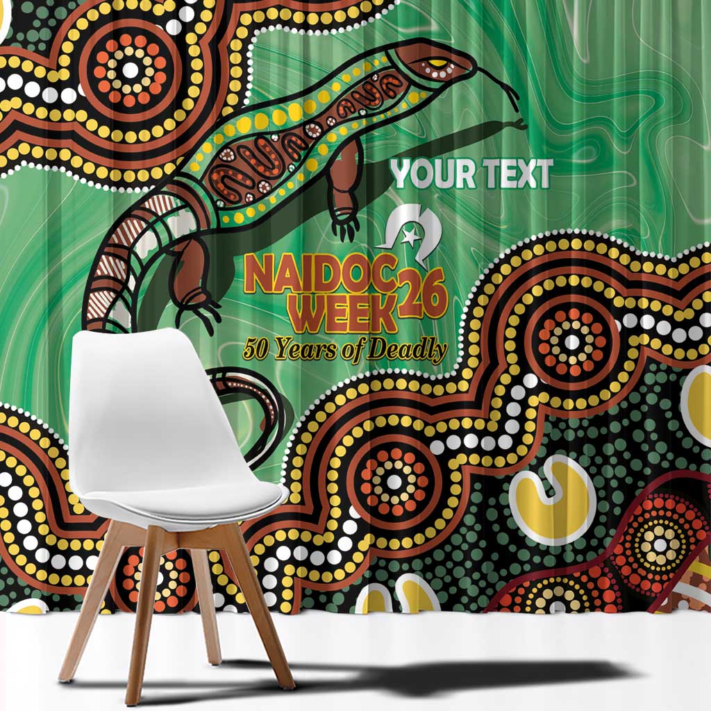 Personalised Australia Goanna NAIDOC Week 2026 Window Curtain 50 Years of Deadly Aboriginal Art