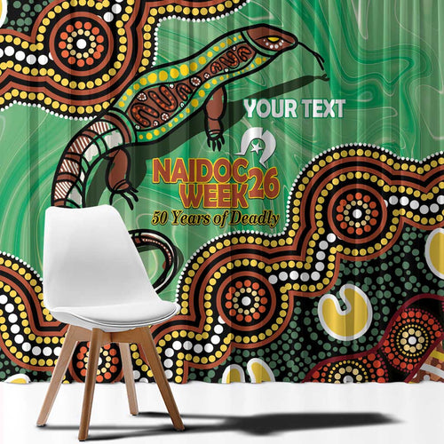 Personalised Australia Goanna NAIDOC Week 2026 Window Curtain 50 Years of Deadly Aboriginal Art