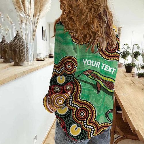 Personalised Australia Goanna NAIDOC Week 2026 Women Casual Shirt 50 Years of Deadly Aboriginal Art