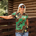 Personalised Australia Goanna NAIDOC Week 2026 Women Polo Shirt 50 Years of Deadly Aboriginal Art