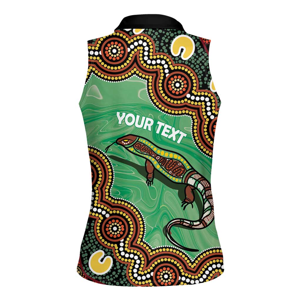Personalised Australia Goanna NAIDOC Week 2026 Women Sleeveless Polo Shirt 50 Years of Deadly Aboriginal Art